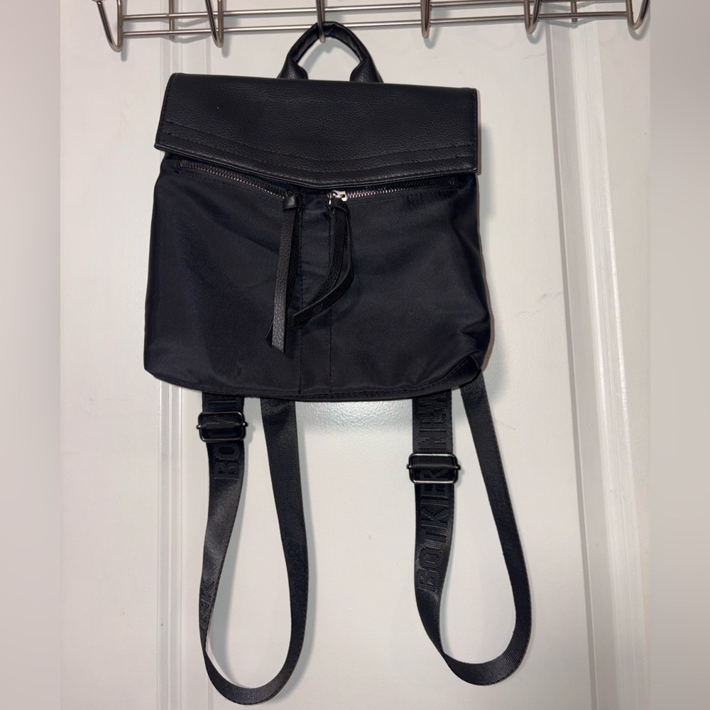 Botkier New York Black Nylon Mini Backpack Leather Trim Travel